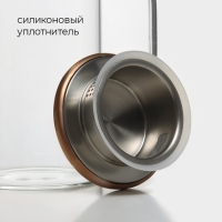 Кувшин для воды Magistro &laquo;Богема&raquo;, 1 л, 13&times;9&times;23 см, стекло, бронзовая крышка, прозрачный