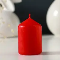 Свеча-цилиндр 4х6 см, 70 гр (набор 4 шт) красный