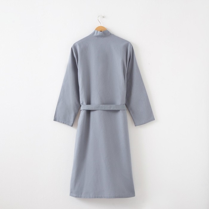 Халат вафельный мужской удлинённый Экономь и Я размер 54-56, цвет серый, 100% хлопок, 200г/м2 Халат вафельный мужской удлинённый Экономь и Я размер 54-56, цвет серый, 100% хлопок, 200г/м2