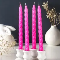 Свечи витые ароматизированные 1,9х24 см (набор 4 шт) 40 гр, 8 ч, французская ваниль