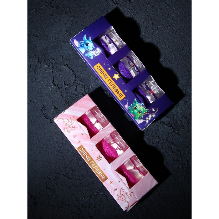 Свечи на Новый Год, гелевые &laquo;Новогодняя коллекция: С новым годом&raquo;, 6 шт , 2,5 х2,5 х 2,5 см