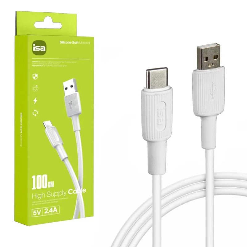 Кабель BX-1 USB на Type-C 1m 2.4A ISA белый