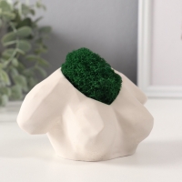 Кашпо бетонное "Бюст" со мхом 11х7х6,5 см белый (мох зеленый стабилизированный)