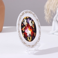 Панно-тарелка &laquo;Жостово&raquo;, белая, D = 14,8 см, лаковая миниатюра