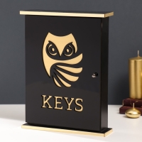 Ключница дерево "Филин" чёрная, зеркальная 6х22,3х29,5 см Ключница дерево "Филин" чёрная, зеркальная 6х22,3х29,5 см