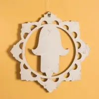 Панно "Хамса" МДФ, 30х30х1 см, цв. чёрно-бежевый