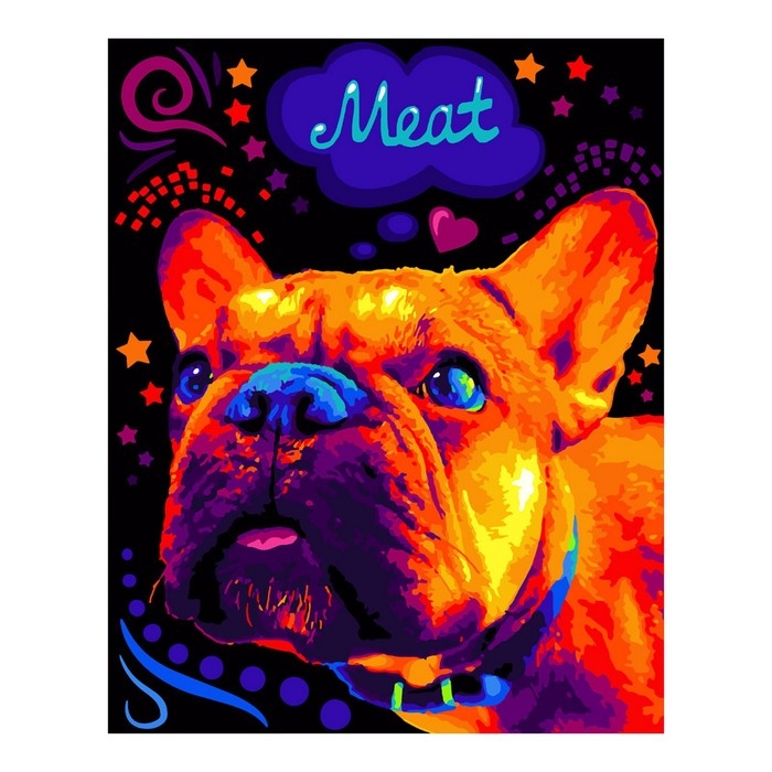 Картина по номерам &laquo;Яркий бульдог&raquo;, холст на подрамнике, 40 &times; 50 см