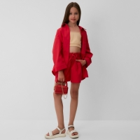 Костюм для девочки (рубашка и шорты) MINAKU, цвет красный, рост 158-164 см Костюм для девочки (рубашка и шорты) MINAKU, цвет красный, рост 158-164 см