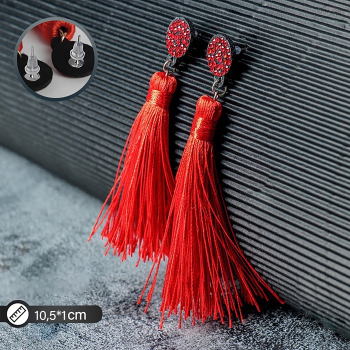 Серьги «Кисти» гармония, цвет красный, L кисти 8,5 см Серьги «Кисти» гармония, цвет красный, L кисти 8,5 см