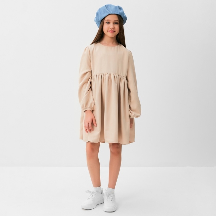 Платье для девочки MINAKU цвет бежевый, размер 140