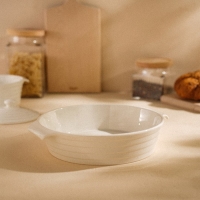 Форма для выпечки из жаропрочной керамики SL Home &laquo;Санторини&raquo;, 2,2 л, 28,8&times;25,6&times;6 см, цвет белый