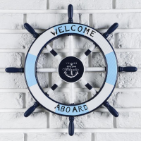 Декор интерьерный &laquo;Штурвал&raquo; на стену, бело-синий, 45 х 45 х 3 см