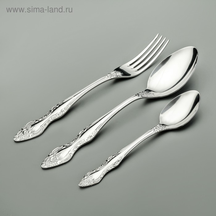 Набор столовых приборов &laquo;Тройка&raquo;, 36 предметов, цвет серебряный