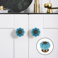 Ручка-кнопка Ceramics 001, керамическая, синяя Ручка-кнопка Ceramics 001, керамическая, синяя