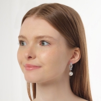 Серьги с жемчугом &laquo;Подари нежность&raquo; круг, цвет белый в серебре