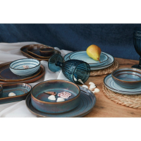 Салатник фарфоровый Magistro Garland, 500 мл, d=16 см, цвет голубой