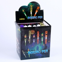 Прикол ручка &laquo;Скелет&raquo;, боксёр, светятся глаза, цвета МИКС