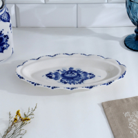 Селёдочница &laquo;Семейная&raquo;, с крышкой, 28,5&times;14,5&times;9 см, гжель