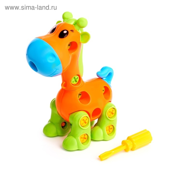 Конструктор винтовой &laquo;Жираф&raquo;, 16 деталей, цвета МИКС