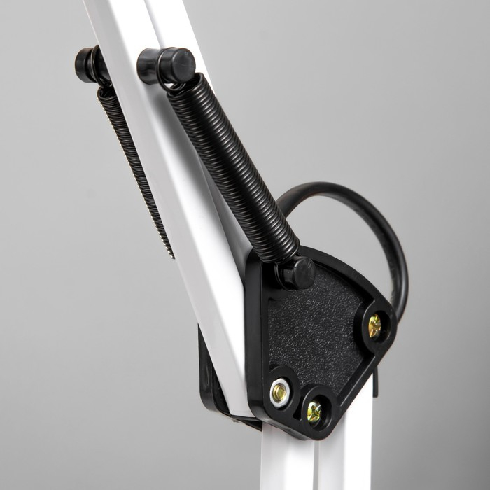 Лампа настольная Е27, h=55 см, шарнирная, на зажиме (220В) белая RISALUX