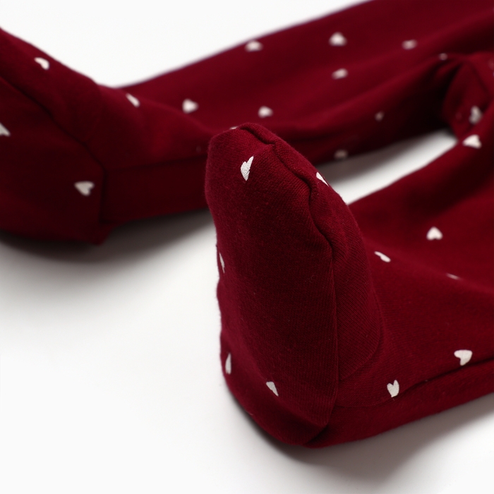 Комбинезон детский с открытыми ножками "Мишка", цвет бордовый, рост 80