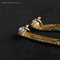 Клипсы &laquo;Лёд&raquo; классика, цвет белый в золоте