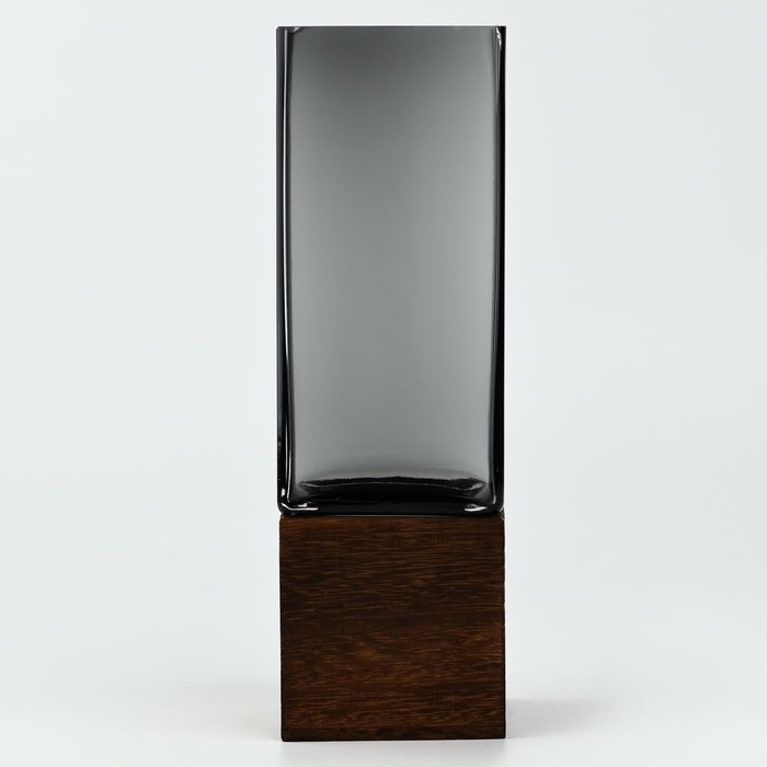 Ваза для цветов &laquo;Форест&raquo; из серого стекла 25,5&times;8&times;8 см