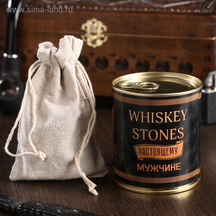 Набор камней для виски "Whiskey stones. Vintage", в консервной банке, 9 шт.