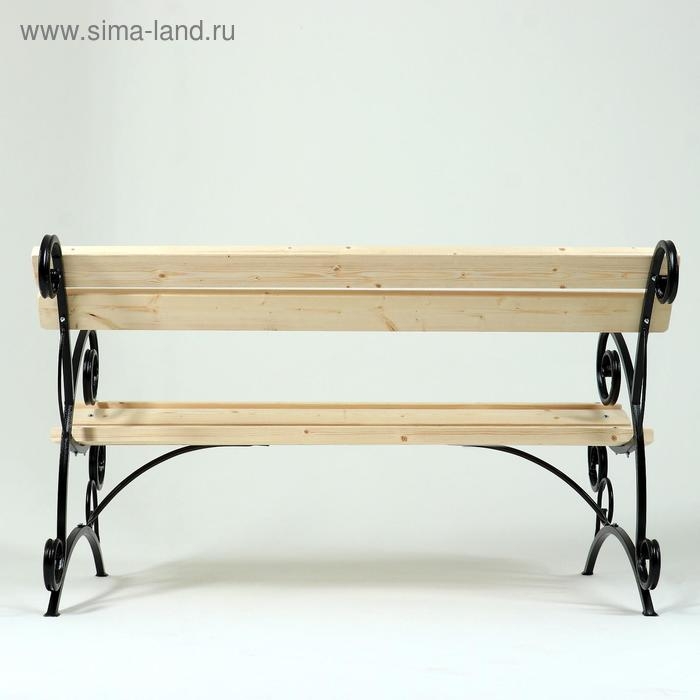 Скамейка уличная со спинкой Скамейка уличная со спинкой "Арбат" для сада и дачи, 1.5х1х0.9 м, деревянная, металлическая