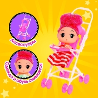 Кукла малышка &laquo;Алина&raquo; с коляской, цвета МИКС