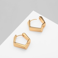 Серьги металл &laquo;Аккорд&raquo; пятиугольник, цвет золото