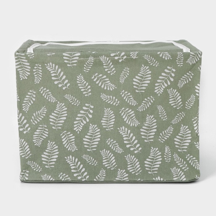 Кофр для хранения вещей Доляна Leaves, 50&times;40&times;33 см, 66 литра, цвет зелёный