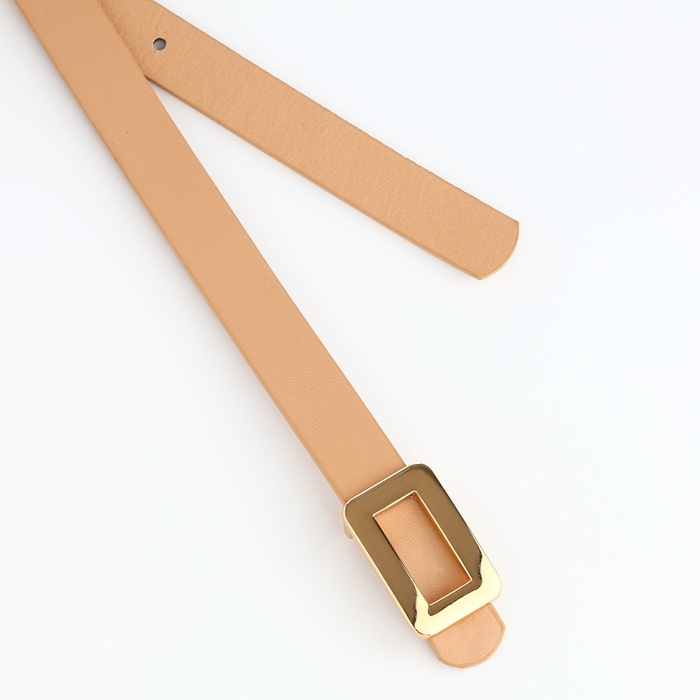 Ремень женский, ширина 1,6 см, пряжка металл, цвет бежевый