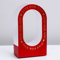 Коробка-переноска для цветов &laquo;Для тебя&raquo; 22 &times; 12 &times; 38 см, красная