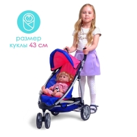 Коляска для кукол, с переноской, трёхколёсная, металлический каркас