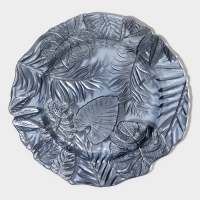 Тарелка стеклянная &laquo;Арабис&raquo;, d=28 см, цвет голубой