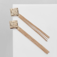 Серьги висячие «Одиссея» плетение, цвет золото Серьги висячие «Одиссея» плетение, цвет золото