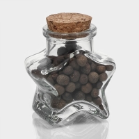 Банка стеклянная для хранения сыпучих продуктов Доляна &laquo;Парфе. Звезда&raquo;, 50 мл, 6,8&times;3,9 см,  с пробковой крышкой