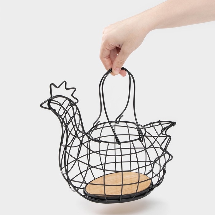 Корзина для яиц Доляна &laquo;Эстетика&raquo;, цвет чёрный