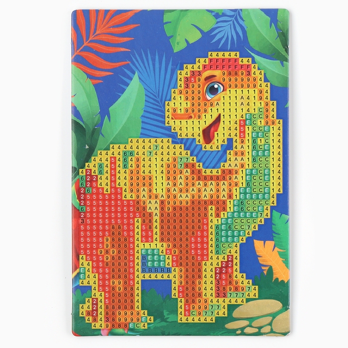 Алмазная мозаика для детей со светящимися стразами &laquo;Динозавр&raquo;, 10 х 15 см, набор для творчества