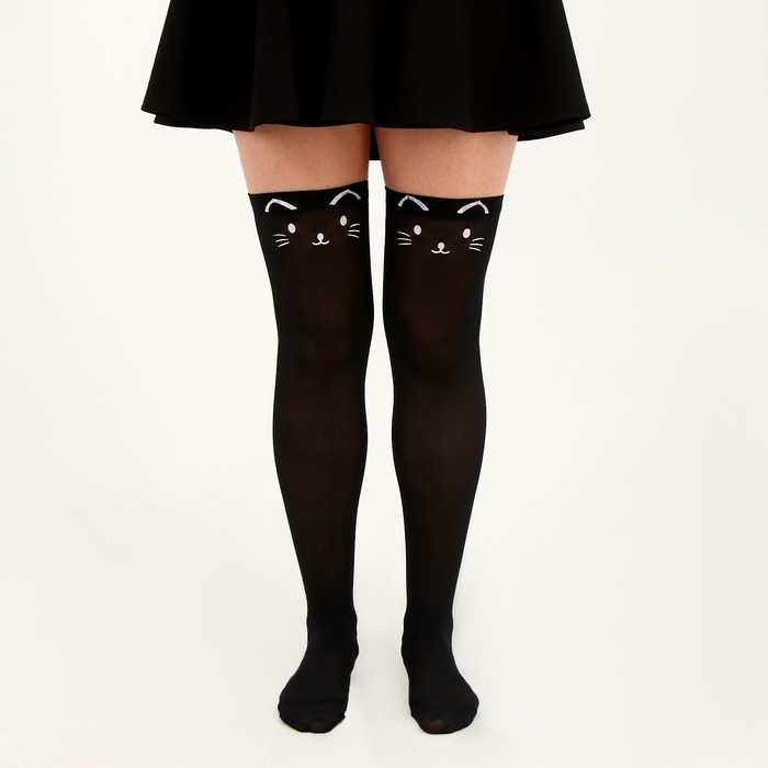 Карнавальный чулки &laquo;Кошечка&raquo;, цвет чёрный, р. М