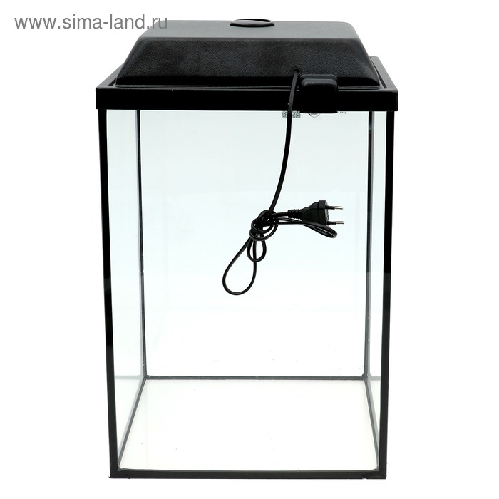 Аквариум "Колонна" с крышкой, 36 литров, 32 х 25 х 45/50,5 см, чёрный