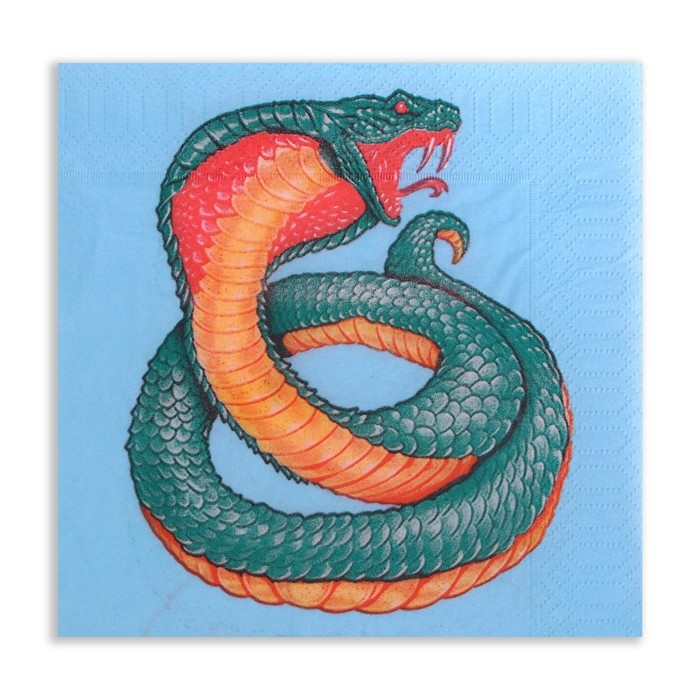 Новогодние салфетки бумажные New Line Design &laquo;Змея на синем&raquo; 3 слоя, 33х33 см, 20 шт