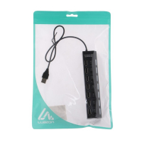 USB-разветвитель Luazon, 7 портов с выключателями, USB 2.0, черный USB-разветвитель Luazon, 7 портов с выключателями, USB 2.0, черный