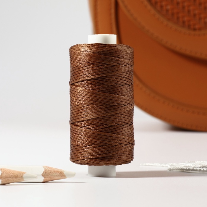 Нитки вощёные, плоские, 210D/16, 1 мм, 50 ± 2 м, цвет светло-коричневый Нитки вощёные, плоские, 210D/16, 1 мм, 50 ± 2 м, цвет светло-коричневый