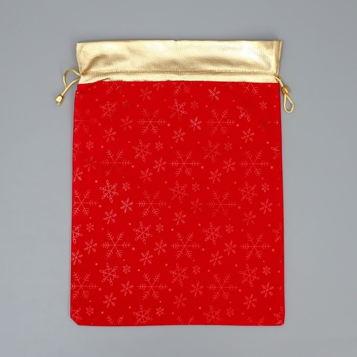 Мешочек подарочный замша «Новогоднее чудо», снежинки, тиснение, 30 х 40 см +/- 1.5 см, Новый год Мешочек подарочный замша «Новогоднее чудо», снежинки, тиснение, 30 х 40 см +/- 1.5 см, Новый год