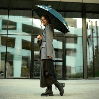 Зонт женский механический &laquo;Яркие бабочки&raquo;, 8 спиц, d=95, цвет чёрный