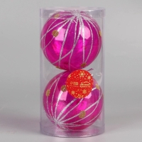 Набор шаров пластик d-10 см, 2 шт "Феерия" сиреневый