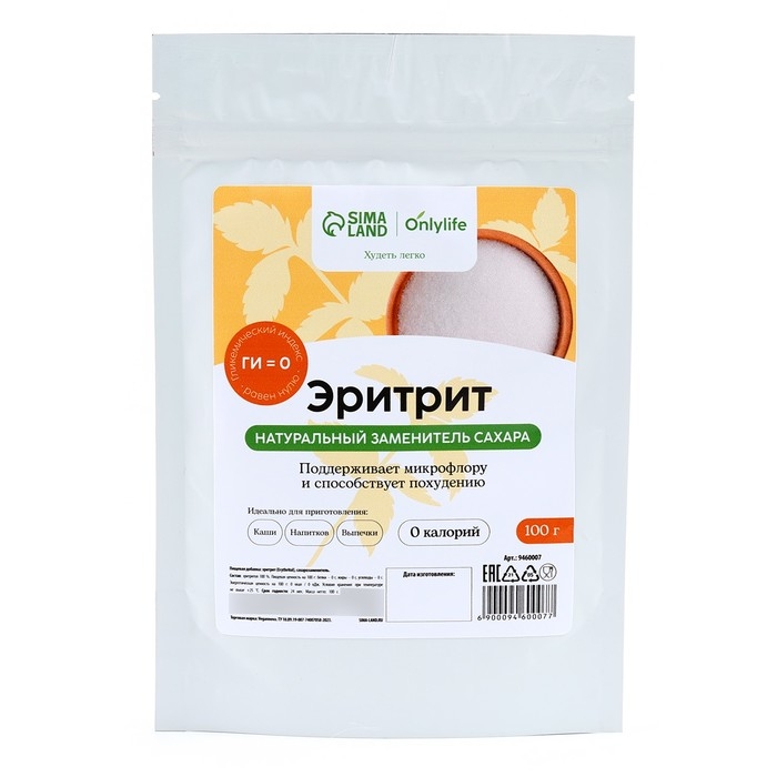 Сахарозаменитель &laquo;Эритрит&raquo;, 100 г.
