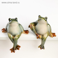 Сувенир керамика "Лягушка" набор 2 штуки 14х10х11,5 см